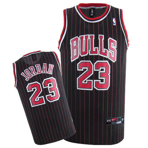 Youth Nike Chicago Bulls #23 Michael Jordan Authentic Black(Red Strip) NBA Jersey