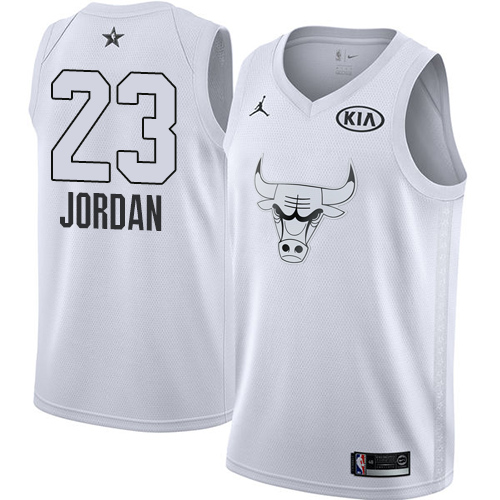 Men's Adidas Chicago Bulls #23 Michael Jordan Authentic White Home Autographed NBA Jersey