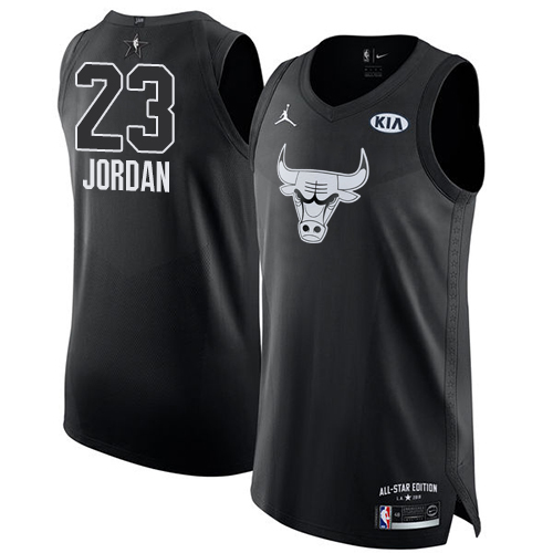 Men's Adidas Chicago Bulls #23 Michael Jordan Authentic Black Alternate Autographed NBA Jersey