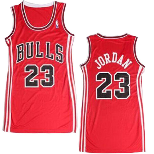 Women's Adidas Chicago Bulls #23 Michael Jordan Swingman Red Dress NBA Jersey