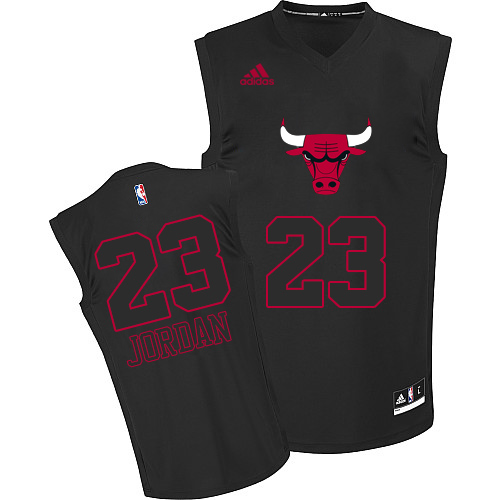 Men's Adidas Chicago Bulls #23 Michael Jordan Authentic Black New Fashion NBA Jersey