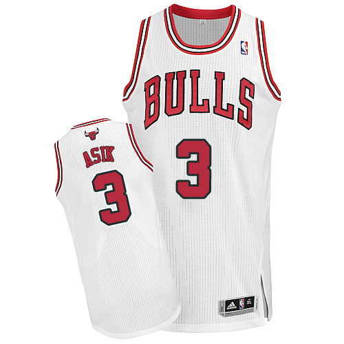 Men's Adidas Chicago Bulls #44 Nikola Mirotic Authentic White Home NBA Jersey