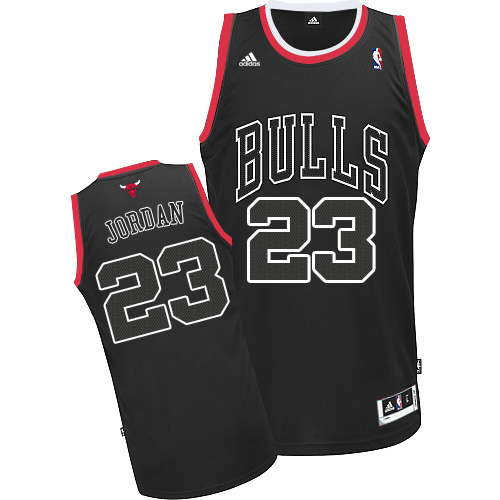 Men's Adidas Chicago Bulls #23 Michael Jordan Authentic Black Shadow NBA Jersey