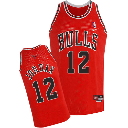 Men's Nike Chicago Bulls #12 Michael Jordan Authentic Red Throwback NBA Jersey