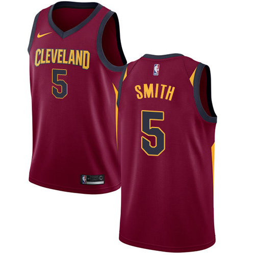 Men's Nike Cleveland Cavaliers #5 J.R. Smith Swingman Maroon Road NBA Jersey - Icon Edition