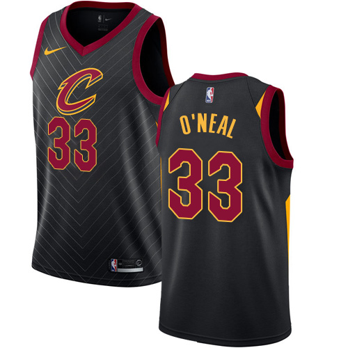 Men's Nike Cleveland Cavaliers #33 Shaquille O'Neal Authentic Black Alternate NBA Jersey Statement Edition
