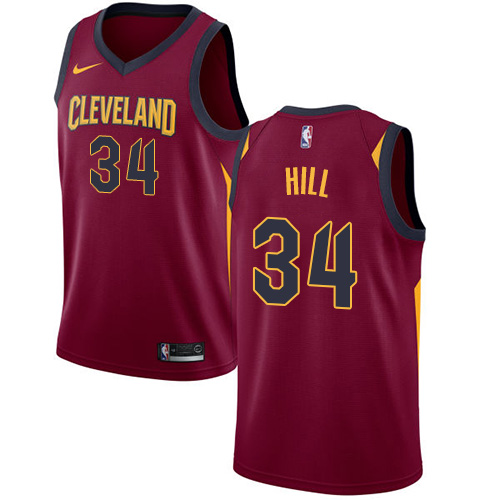 Men's Nike Cleveland Cavaliers #34 Tyrone Hill Swingman Maroon Road NBA Jersey - Icon Edition