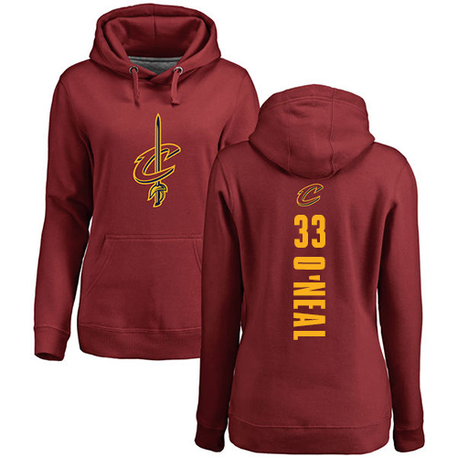 NBA Women's Nike Cleveland Cavaliers #33 Shaquille O'Neal Maroon Backer Pullover Hoodie