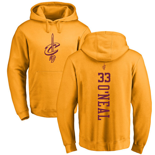 NBA Nike Cleveland Cavaliers #33 Shaquille O'Neal Gold One Color Backer Pullover Hoodie