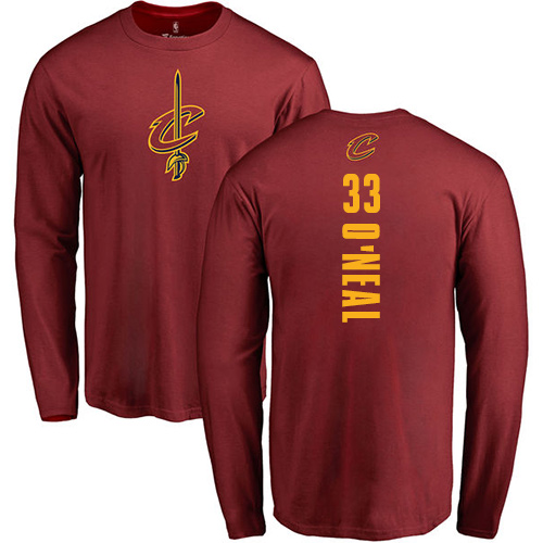 NBA Nike Cleveland Cavaliers #33 Shaquille O'Neal Maroon Backer Long Sleeve T-Shirt