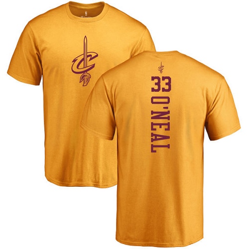 NBA Nike Cleveland Cavaliers #33 Shaquille O'Neal Gold One Color Backer T-Shirt