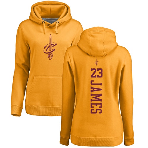 NBA Nike Cleveland Cavaliers #23 LeBron James Gold One Color Backer Pullover Hoodie