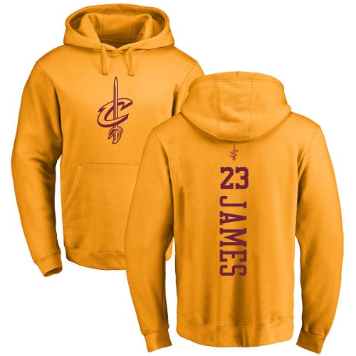 NBA Women's Nike Cleveland Cavaliers #23 LeBron James Gold One Color Backer Pullover Hoodie