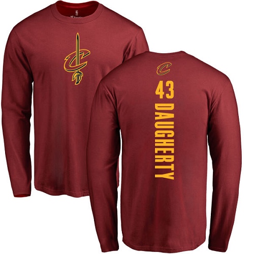 NBA Nike Cleveland Cavaliers #43 Brad Daugherty Maroon Backer Long Sleeve T-Shirt