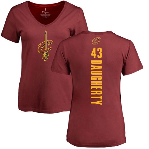 NBA Women's Nike Cleveland Cavaliers #43 Brad Daugherty Maroon Backer T-Shirt