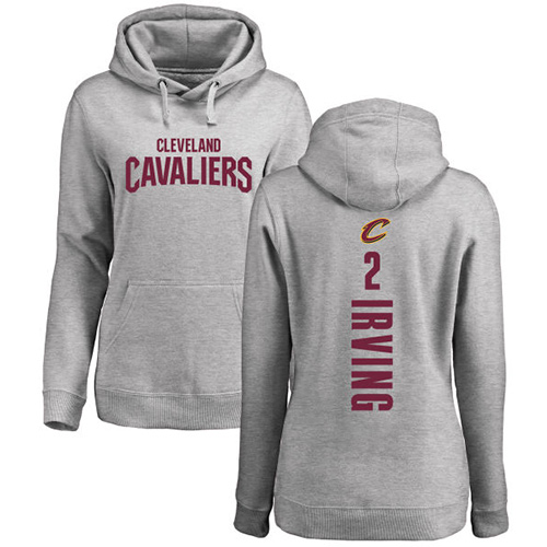 NBA Women's Nike Cleveland Cavaliers #2 Kyrie Irving Ash Backer Pullover Hoodie