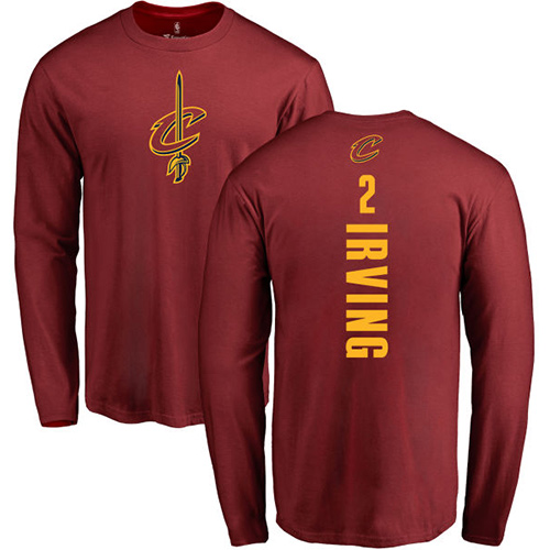 NBA Nike Cleveland Cavaliers #2 Kyrie Irving Maroon Backer Long Sleeve T-Shirt