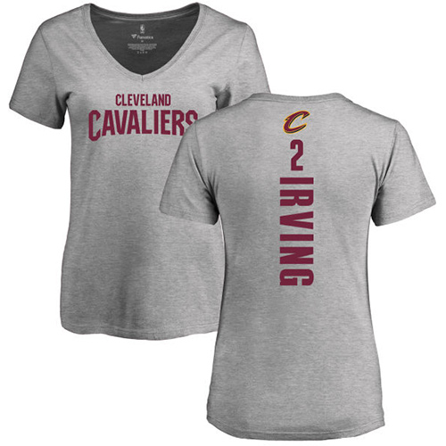 NBA Women's Nike Cleveland Cavaliers #2 Kyrie Irving Ash Backer T-Shirt