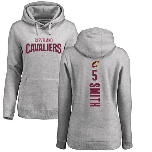 NBA Women's Nike Cleveland Cavaliers #5 J.R. Smith Ash Backer Pullover Hoodie