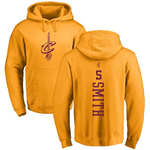 NBA Women's Nike Cleveland Cavaliers #5 J.R. Smith Gold One Color Backer Pullover Hoodie