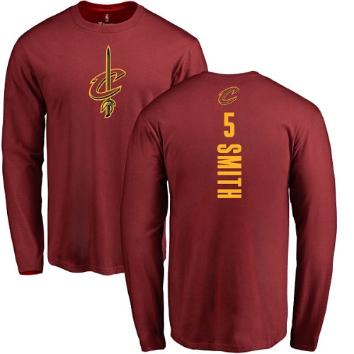 NBA Nike Cleveland Cavaliers #5 J.R. Smith Maroon Backer Long Sleeve T-Shirt
