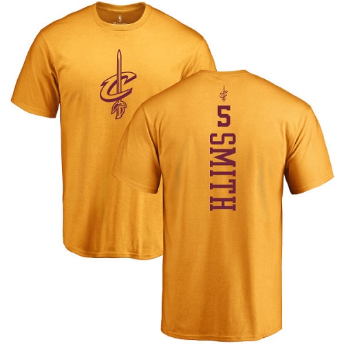 NBA Nike Cleveland Cavaliers #5 J.R. Smith Gold One Color Backer T-Shirt