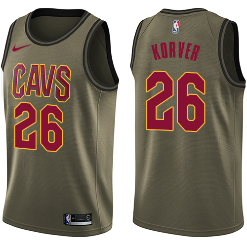 Men's Nike Cleveland Cavaliers #26 Kyle Korver Swingman Green Salute to Service NBA Jersey