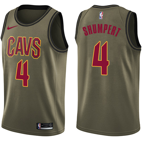 Men's Nike Cleveland Cavaliers #4 Iman Shumpert Swingman Green Salute to Service NBA Jersey