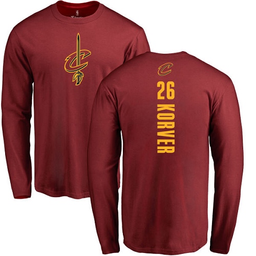 NBA Nike Cleveland Cavaliers #26 Kyle Korver Maroon Backer Long Sleeve T-Shirt
