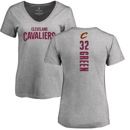NBA Women's Nike Cleveland Cavaliers #32 Jeff Green Ash Backer T-Shirt