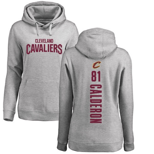 NBA Women's Nike Cleveland Cavaliers #81 Jose Calderon Ash Backer Pullover Hoodie