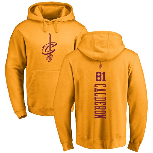 NBA Women's Nike Cleveland Cavaliers #81 Jose Calderon Gold One Color Backer Pullover Hoodie