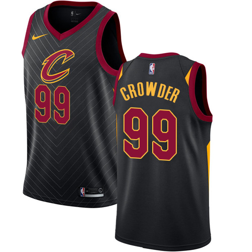 Youth Nike Cleveland Cavaliers #99 Jae Crowder Authentic Black Alternate NBA Jersey Statement Edition