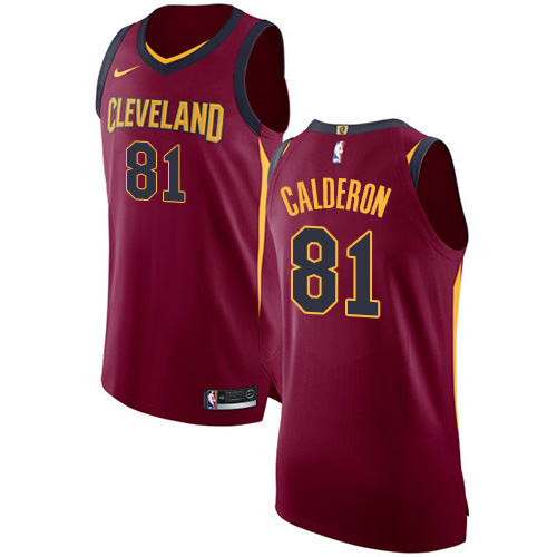 Men's Nike Cleveland Cavaliers #81 Jose Calderon Authentic Maroon Road NBA Jersey - Icon Edition