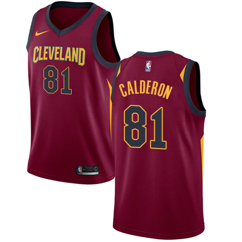 Men's Nike Cleveland Cavaliers #81 Jose Calderon Swingman Maroon Road NBA Jersey - Icon Edition