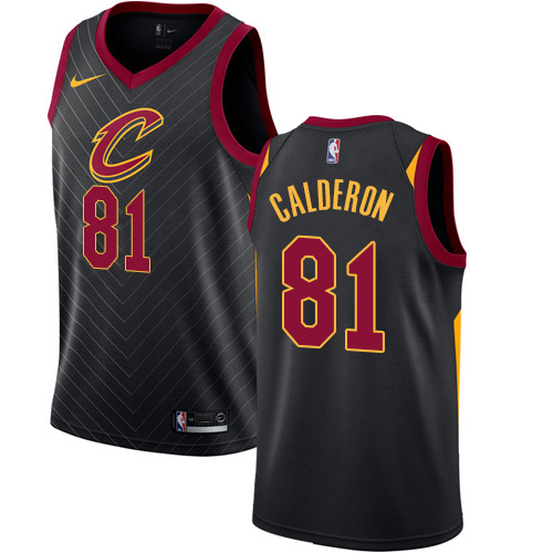 Men's Nike Cleveland Cavaliers #81 Jose Calderon Authentic Black Alternate NBA Jersey Statement Edition