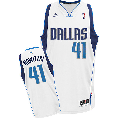 Men's Adidas Dallas Mavericks #41 Dirk Nowitzki Swingman White Home NBA Jersey