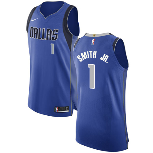 Youth Nike Dallas Mavericks #1 Dennis Smith Jr. Authentic Royal Blue Road NBA Jersey - Icon Edition