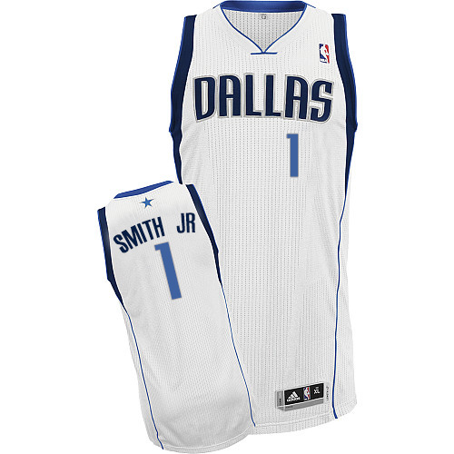 Women's Adidas Dallas Mavericks #1 Dennis Smith Jr. Authentic White Home NBA Jersey