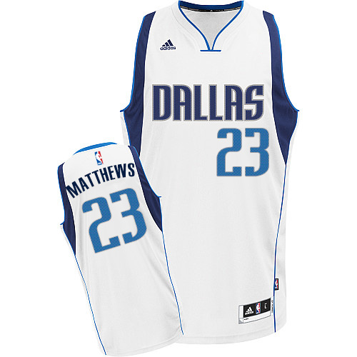 Men's Adidas Dallas Mavericks #23 Wesley Matthews Swingman White Home NBA Jersey