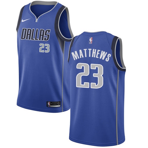 Men's Nike Dallas Mavericks #23 Wesley Matthews Swingman Royal Blue Road NBA Jersey - Icon Edition