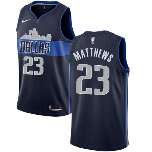 Men's Nike Dallas Mavericks #23 Wesley Matthews Swingman Navy Blue NBA Jersey Statement Edition