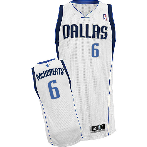 Men's Adidas Dallas Mavericks #6 Josh McRoberts Authentic White Home NBA Jersey