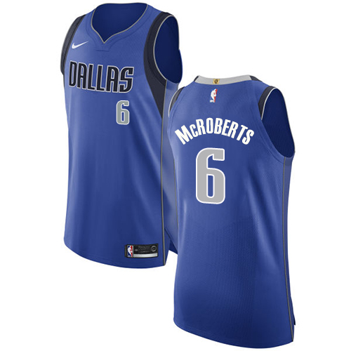 Men's Nike Dallas Mavericks #6 Josh McRoberts Authentic Royal Blue Road NBA Jersey - Icon Edition