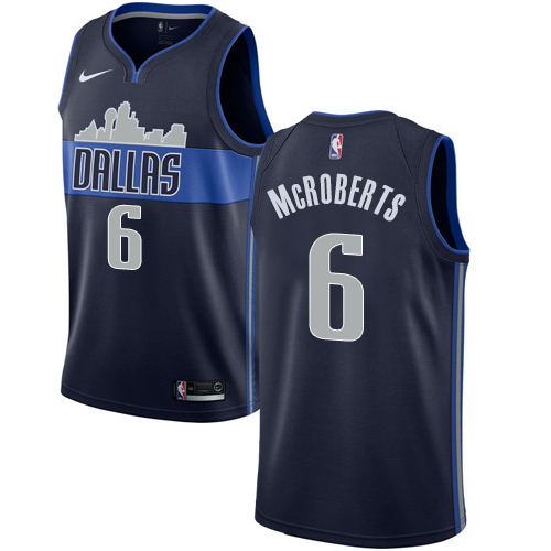 Men's Nike Dallas Mavericks #6 Josh McRoberts Authentic Navy Blue NBA Jersey Statement Edition
