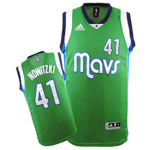 Men's Adidas Dallas Mavericks #41 Dirk Nowitzki Swingman Green NBA Jersey