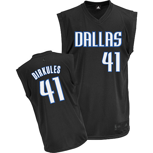Men's Adidas Dallas Mavericks #41 Dirk Nowitzki Authentic Black Dirkules Fashion NBA Jersey
