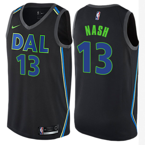 Men's Adidas Dallas Mavericks #41 Dirk Nowitzki Swingman Black Precious Metals Fashion NBA Jersey