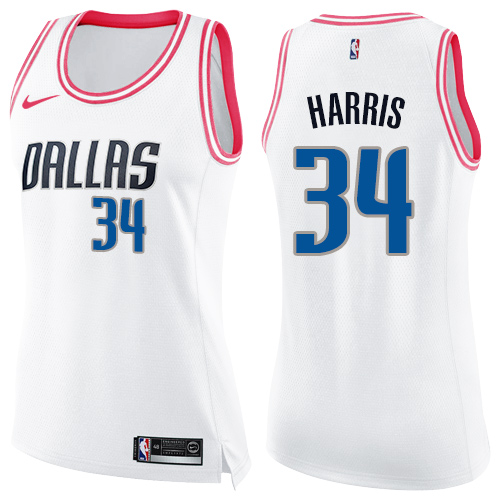 Women's Nike Dallas Mavericks #34 Devin Harris Swingman White/Pink Fashion NBA Jersey