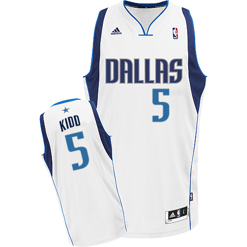 Men's Adidas Dallas Mavericks #5 Jason Kidd Swingman White Home NBA Jersey